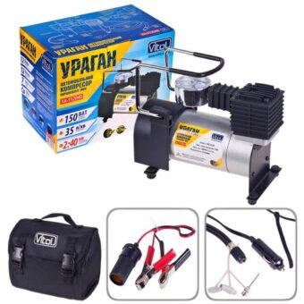 Компрессор автомобильный "Ураган" КА-У12040 100psi/12Amp/35л/прикур.+ переходник Компрессор автомобильный "Ураган" КА-У12040 100psi/12Amp/35л/прикур.+ переходник