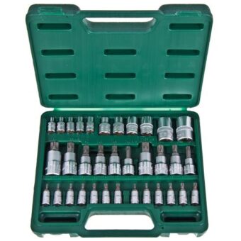 Набор торцевых головок HANS 1/2", 3/8",1/4" внутренний и наружный ТОRX под звездочку 34 предметов (9634 т)