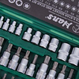 Набор торцевых головок HANS 1/2", 3/8",1/4" внутренний и наружный ТОRX под звездочку 34 предметов (9634 т)