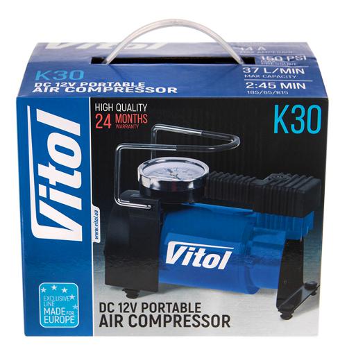 Компрессор автомобильный "ViTOL" К-30 150psi/14Amp/37л/прикуриватель Компрессор автомобильный "ViTOL" К-30 150psi/14Amp/37л/прикуриватель