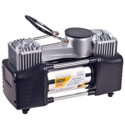 Компрессор автомобильный "Вулкан" КА-В12122 150psi/25Amp/90л/клеммы/шланг 7,5м с дефлятором/фонарь/2 цилиндра Компрессор автомобильный "Вулкан" КА-В12122 150psi/25Amp/90л/клеммы/шланг 7,5м с дефлятором/фонарь/2 цилиндра