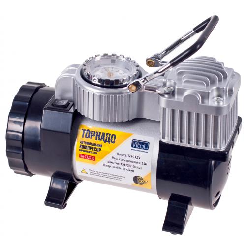 Компрессор автомобильный "Торнадо" КА-Т12220 150psi/15Amp/40л/прикур.+переходник/фонарь/Автостоп Компрессор автомобильный "Торнадо" КА-Т12220 150psi/15Amp/40л/прикур.+переходник/фонарь/Автостоп