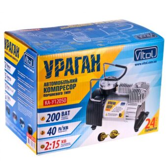 Компрессор автомобильный "Ураган" КА-У12050 150psi/15Amp/40л/прикур.+ переходник Компрессор автомобильный "Ураган" КА-У12050 150psi/15Amp/40л/прикур.+ переходник
