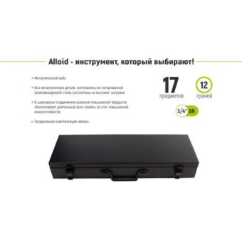 Набор головок 3/4" Alloid, 17 предметов, 12 гранный, 19-50 мм (НГ-6017М-12) Набор головок 3/4" Alloid, 17 предметов, 12 гранный, 19-50 мм (НГ-6017М-12)