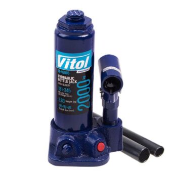 Домкрат гидравлический бутылочный Vitol 2 т в чемодане, min 181 мм - max 345 мм 2.63 кг ДБ-02006К Домкрат гидравлический бутылочный Vitol 2 т в чемодане, min 181 мм - max 345 мм 2.63 кг ДБ-02006К