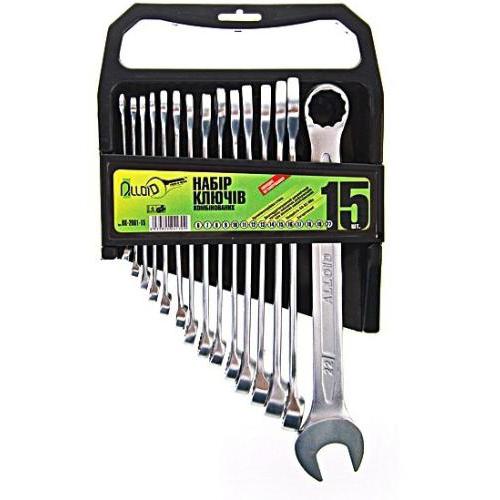 Набор ключей комбинированных Alloid, 15 предметов, 6-22 мм (НК-2061-15) Набор ключей комбинированных Alloid, 15 предметов, 6-22 мм (НК-2061-15)