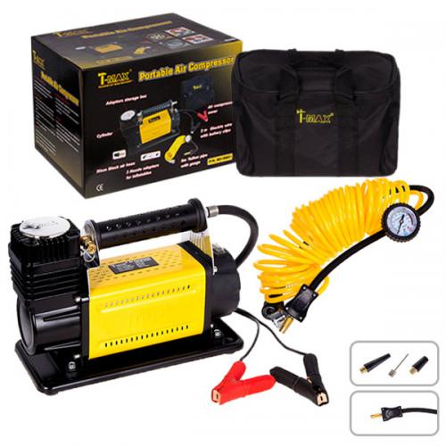 Компрессор для авто T-max 45A/150psi/160L/min/ клеммы/шланг (8016601) Компрессор для авто T-max 45A/150psi/160L/min/ клеммы/шланг (8016601)