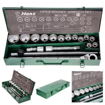 Набор торцевых головок HANS 3/4" 19-50мм,12-гранный,17 ед.(6617-2M 12PT) Набор торцевых головок HANS 3/4" 19-50мм,12-гранный,17 ед.(6617-2M 12PT)