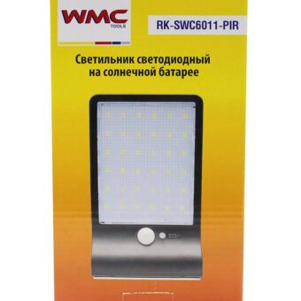 Светильник светодиодный на солнечной батарее с датчиком движения WT-RK-SWC6011-PIR WMC TOOLS