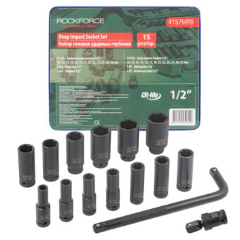 Набор головок ударных 1/2", 15 пр. Rockforce RF-4157MPB Набор головок ударных 1/2", 15 пр. Rockforce RF-4157MPB