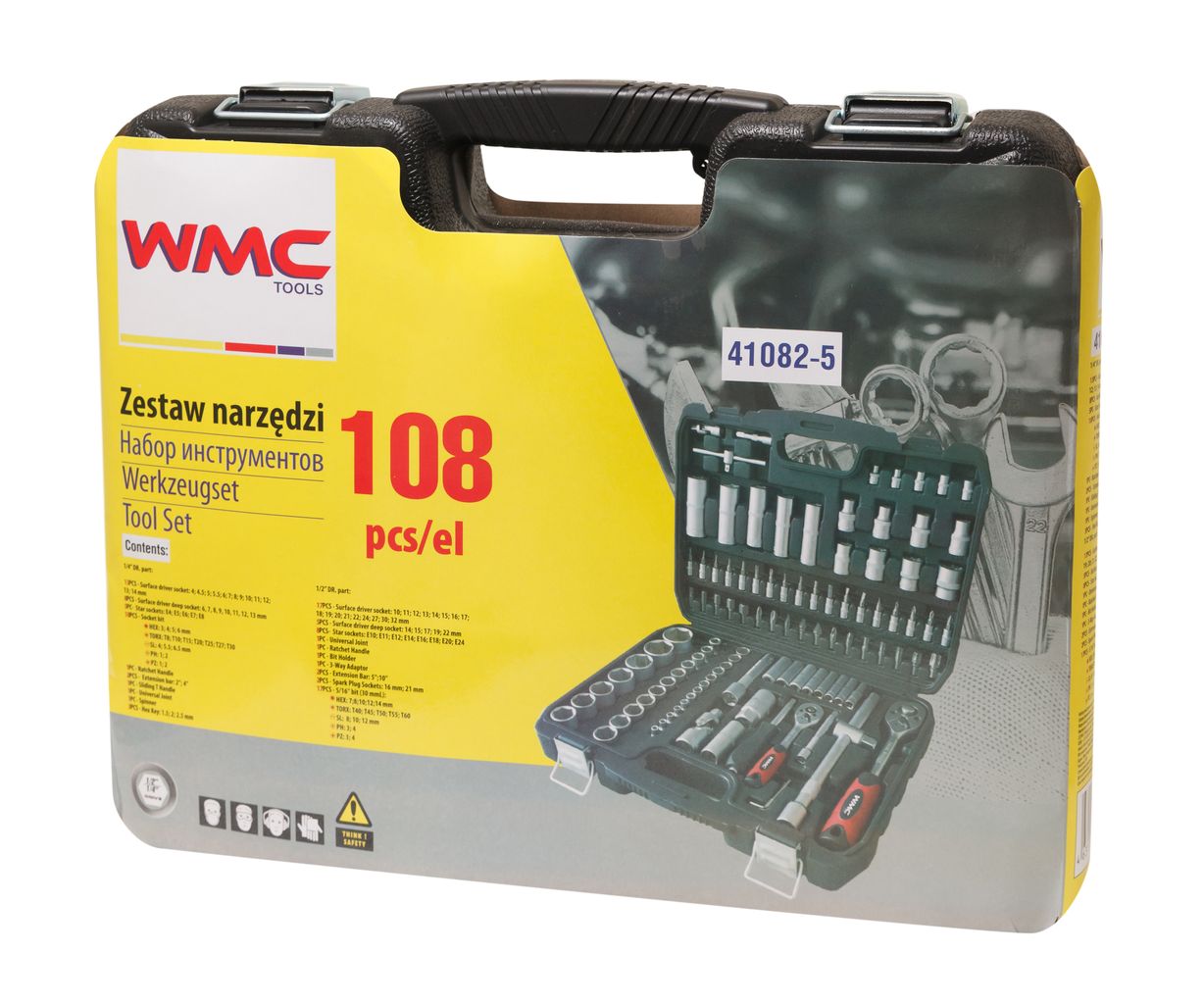 Набор инструментов 108 предметов 1/2'', 1/4'' (6гр.) WMC TOOLS WT-41082-5 Набор инструментов 108 предметов 1/2'', 1/4'' (6гр.) WMC TOOLS WT-41082-5