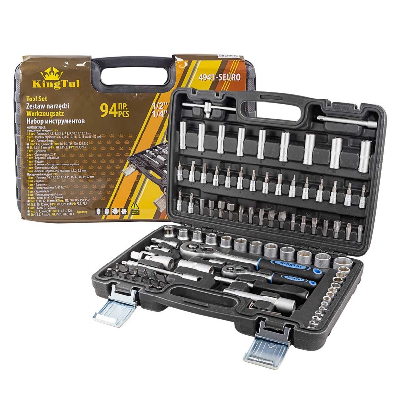 Набор инструментов 94 пр. 1/2'', 1/4'' (6гр.) (4-22мм) KT-4941-5EURO KINGTUL Набор инструментов 94 пр. 1/2'', 1/4'' (6гр.) (4-22мм) KT-4941-5EURO KINGTUL
