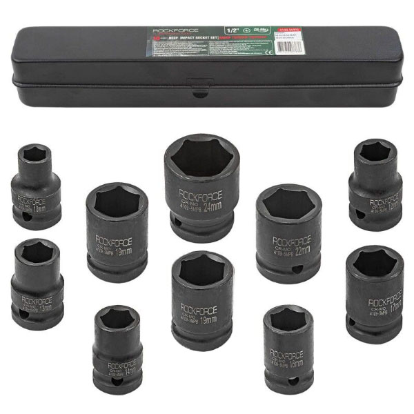 Набор головок ударных 1/2" (6гр.) 10пр. Rockforce RF-4109-5MPB Набор головок ударных 1/2" (6гр.) 10пр. Rockforce RF-4109-5MPB