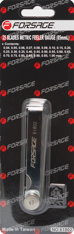 Набор щупов 26 предметов (0,038-0,635 мм) Forsage F-61802 Набор щупов 26 предметов (0,038-0,635 мм) Forsage F-61802