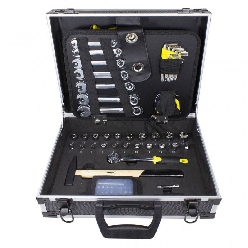 Набор инструментов 91 пр. 1/4'' 3/8'' (6гр) (4.5-19мм), в аллюм. чемодане WMC TOOLS WT-1091 Набор инструментов 91 пр. 1/4'' 3/8'' (6гр) (4.5-19мм), в аллюм. чемодане WMC TOOLS WT-1091