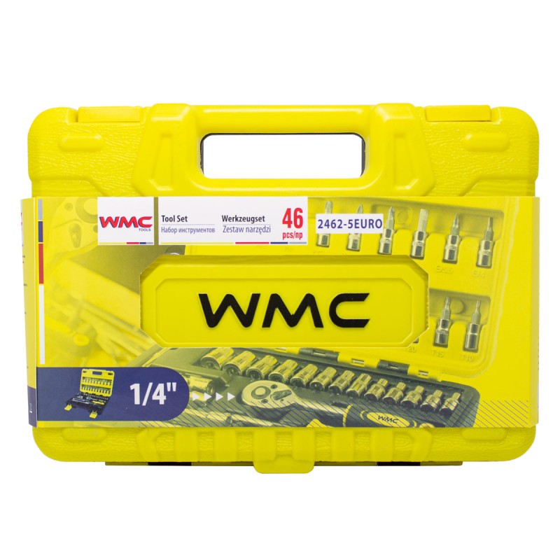 Набор инструмента 46 пр. 1/4'' (6-гран.) (4-14 мм) WMC TOOLS WT-2462-5 EURO Набор инструмента 46 пр. 1/4'' (6-гран.) (4-14 мм) WMC TOOLS WT-2462-5 EURO
