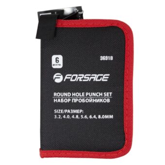 Набор пробойников 6 пр. (3.2, 4, 4.8, 5.6, 6.4, 8 мм), в сумке Forsage F-3691B Набор пробойников 6 пр. (3.2, 4, 4.8, 5.6, 6.4, 8 мм), в сумке Forsage F-3691B