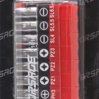 1/4" набор бит 10 предметов (PH.0,1,2,3, PZ.1,2,3, SL 4,5.5, 6.5 мм - 25 ммL) Forsage F-21010