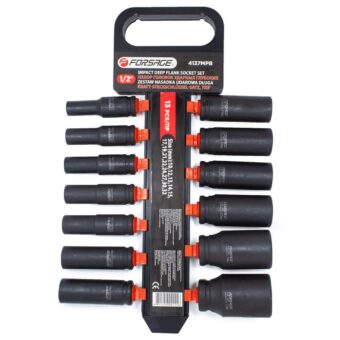 Набор головок ударных глубоких13пр., 1/2'' (10, 12-15, 17, 19, 21, 22, 24, 27, 30, 32мм), на пластиковом держателе F-4137MPB FORSAGE Набор головок ударных глубоких13пр., 1/2'' (10, 12-15, 17, 19, 21, 22, 24, 27, 30, 32мм), на пластиковом держателе F-4137MPB FORSAGE