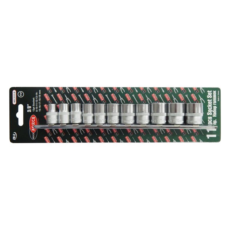 Набор головок 11 предметов 3/8" (12гр.) (8,10-19мм) на планке RockFORCE RF-3111-9 Набор головок 11 предметов 3/8" (12гр.) (8,10-19мм) на планке RockFORCE RF-3111-9