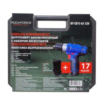 Шуруповерт аккумуляторный c набором комплектующих Rock Force RF-BT-CD11-A1 12V Шуруповерт аккумуляторный c набором комплектующих Rock Force RF-BT-CD11-A1 12V