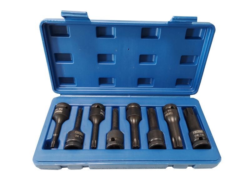 Набор головок-бит TORX ударных 8 предметов, 1/2" (T30, T40, T45, T50, T55, T60, T70, T80), в кейсе FORCEKRAFT FK-4088MPB Набор головок-бит TORX ударных 8 предметов, 1/2" (T30, T40, T45, T50, T55, T60, T70, T80), в кейсе FORCEKRAFT FK-4088MPB