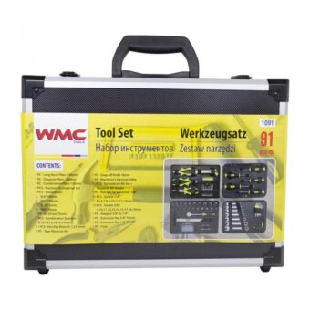 Набор инструментов 91 пр. 1/4'' 3/8'' (6гр) (4.5-19мм), в аллюм. чемодане WMC TOOLS WT-1091 Набор инструментов 91 пр. 1/4'' 3/8'' (6гр) (4.5-19мм), в аллюм. чемодане WMC TOOLS WT-1091