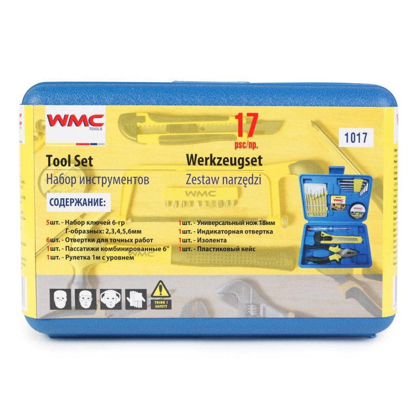 Набор шарнирно-губцевого инструмента и отвёрток 17 пр., в кейсе WT-1017 WMC TOOLS Набор шарнирно-губцевого инструмента и отвёрток 17 пр., в кейсе WT-1017 WMC TOOLS