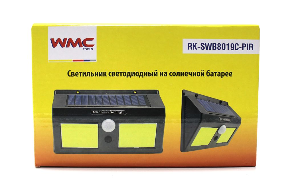 Светильник светодиодный на солнечной батарее с датчиком движения WT-RK-SWB8019C-PIR WMC TOOLS Светильник светодиодный на солнечной батарее с датчиком движения WT-RK-SWB8019C-PIR WMC TOOLS