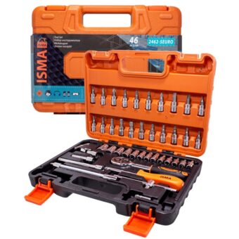 Набор инструмента 46 пр. 1/4'' (6-гран.) (4-14 мм) IS-2462-5 EURO ISMA Набор инструмента 46 пр. 1/4'' (6-гран.) (4-14 мм) IS-2462-5 EURO ISMA