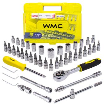 Набор инструмента 46 пр. 1/4'' (6-гран.) (4-14 мм) WMC TOOLS WT-2462-5 EURO Набор инструмента 46 пр. 1/4'' (6-гран.) (4-14 мм) WMC TOOLS WT-2462-5 EURO